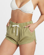 Womens Road Trippin Elastic Waist Shorts