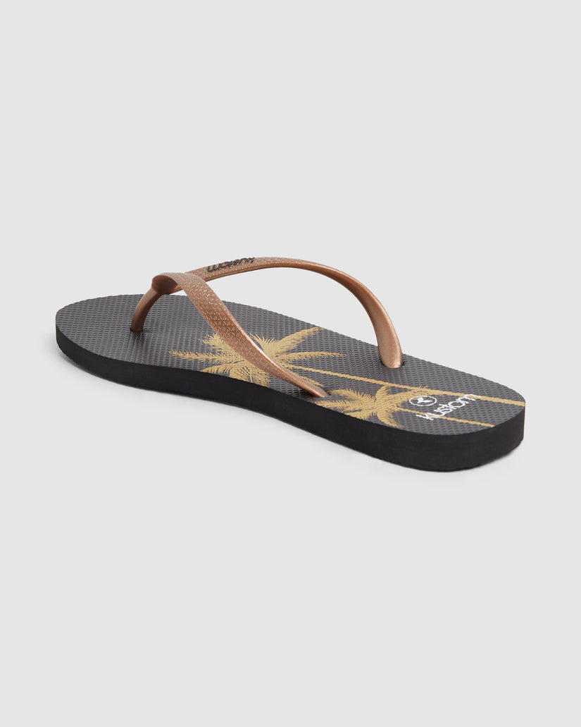 WOMENS CLASSIC PALMS BLACK THONGS