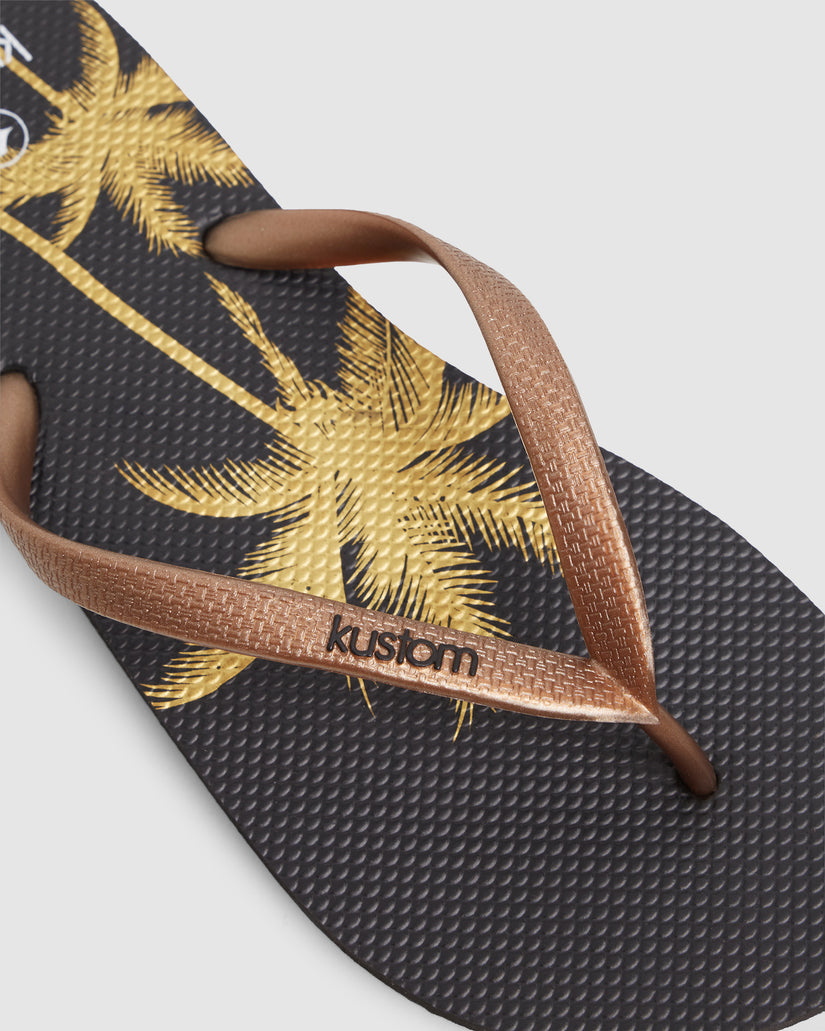 WOMENS CLASSIC PALMS BLACK THONGS