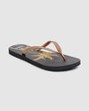 WOMENS CLASSIC PALMS BLACK THONGS