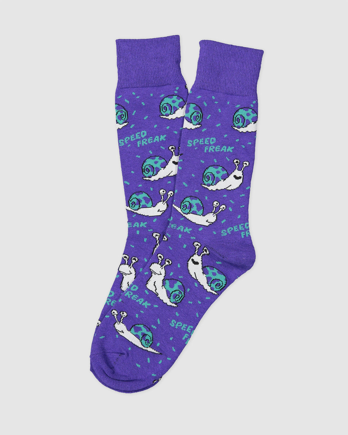 Mens Snails Purple Crew Socks