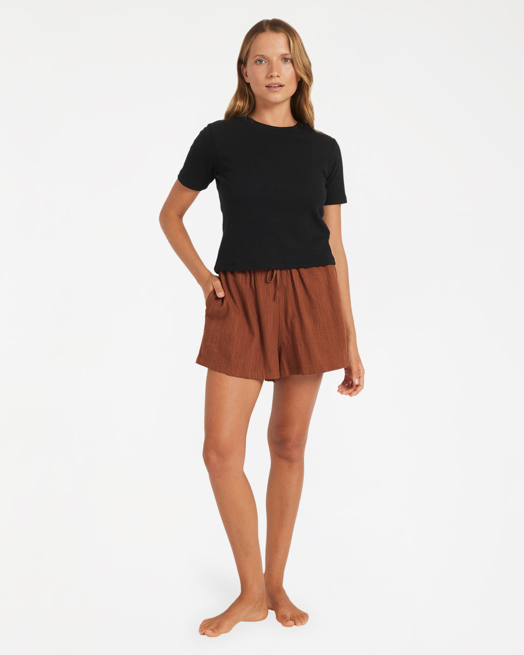 Womens Place To Elastic Waist Shorts