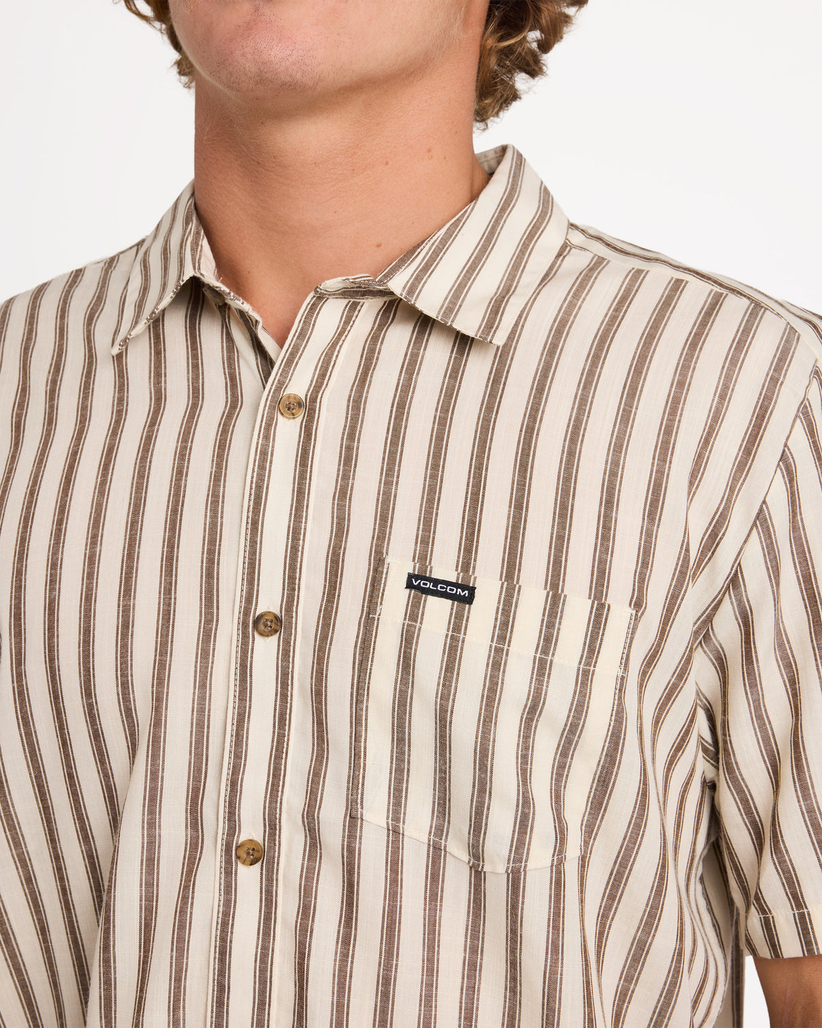 Mens Arvostripe Woven Short Sleeve Shirt