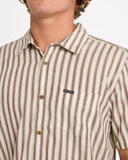 Mens Arvostripe Woven Short Sleeve Shirt