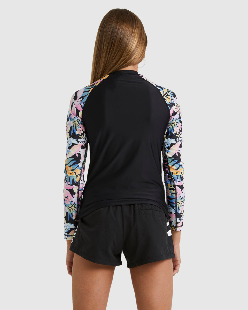 Girls 6-14 Peaceful Palms Long Sleeve Rash Vest