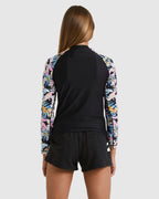 Girls 6-14 Peaceful Palms Long Sleeve Rash Vest