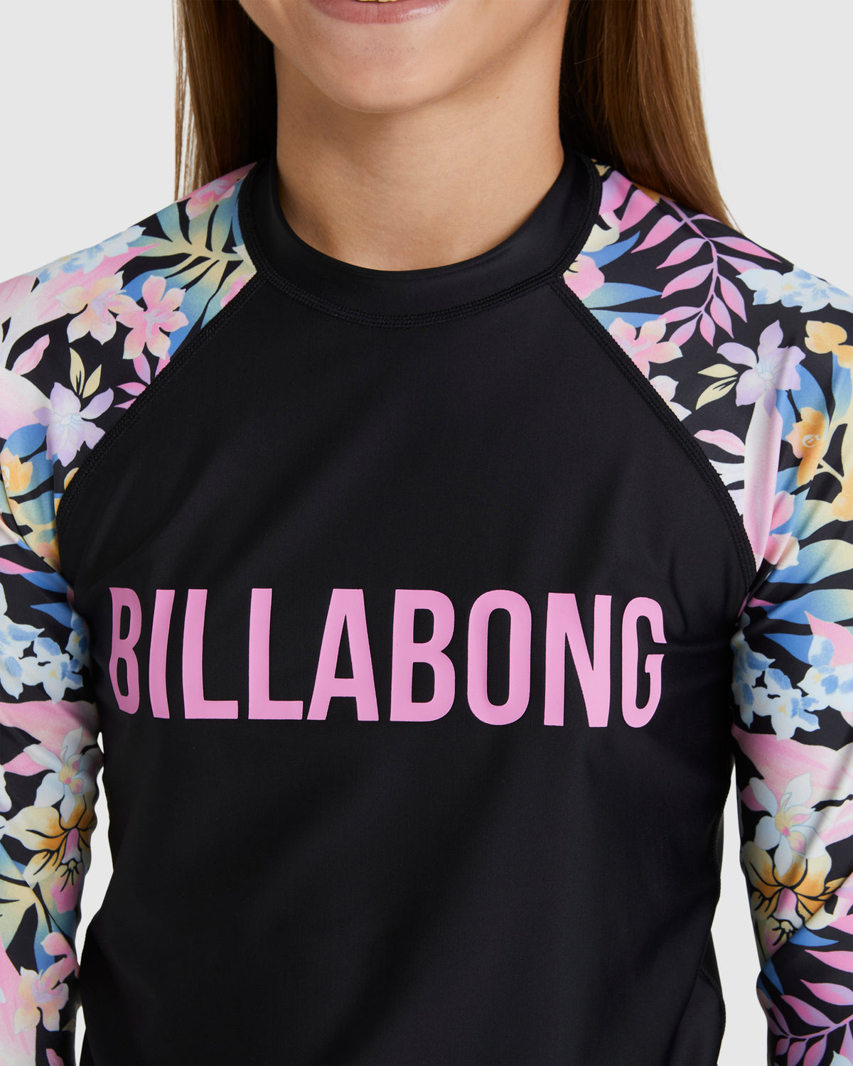 Girls 6-14 Peaceful Palms Long Sleeve Rash Vest