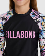 Girls 6-14 Peaceful Palms Long Sleeve Rash Vest