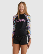 Girls 6-14 Peaceful Palms Long Sleeve Rash Vest