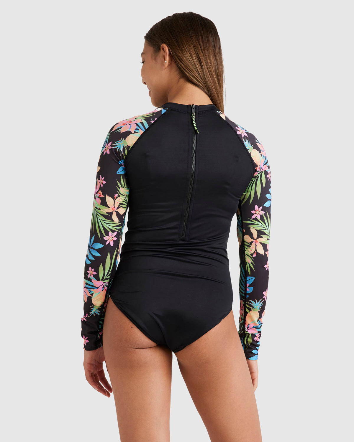 Girls 6-14 In Da Jungle Long Sleeve Bodysuit