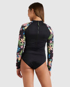 Girls 6-14 In Da Jungle Long Sleeve Bodysuit