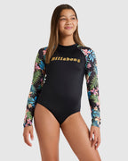 Girls 6-14 In Da Jungle Long Sleeve Bodysuit