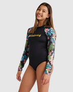Girls 6-14 In Da Jungle Long Sleeve Bodysuit