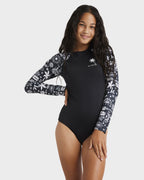 Girls 6-16 Paradise Stamp Long Sleeve Rash Vest