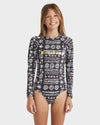 Girls 6-14 Lost On You Long Sleeve One Piece Rash Vest