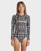 Girls 8-14 Lost On You Long Sleeve Bodysuit Rash Vest