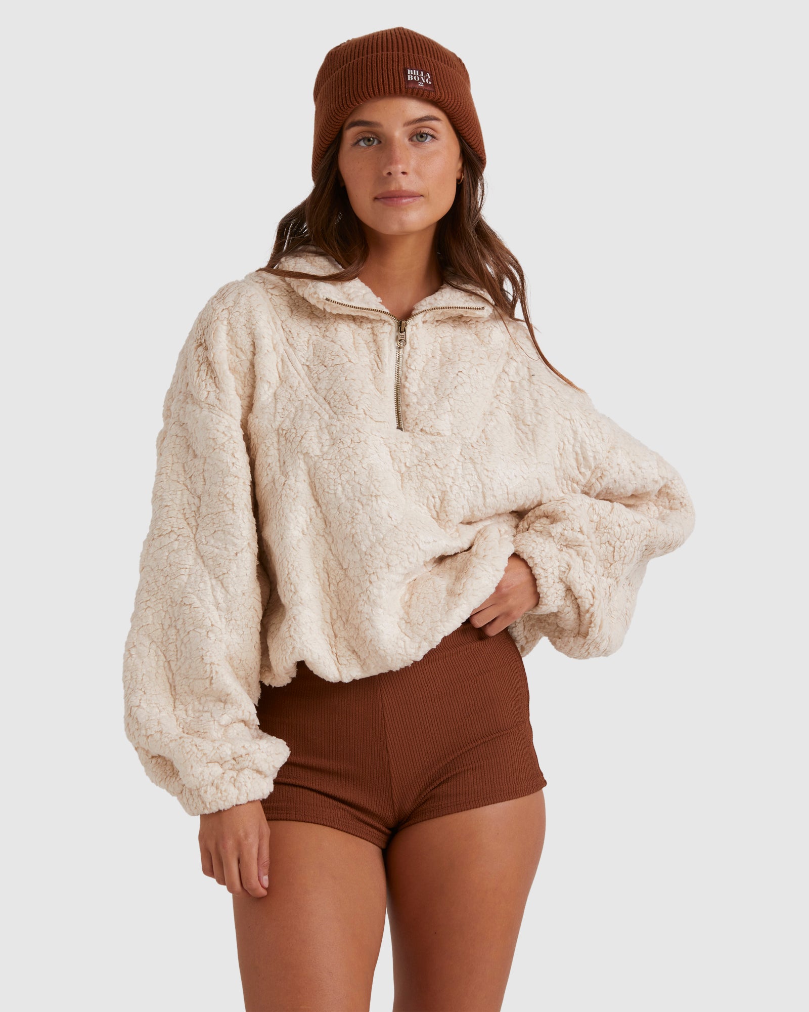 Womens Just Beamin Half Zip Fleece Jumper Australia
