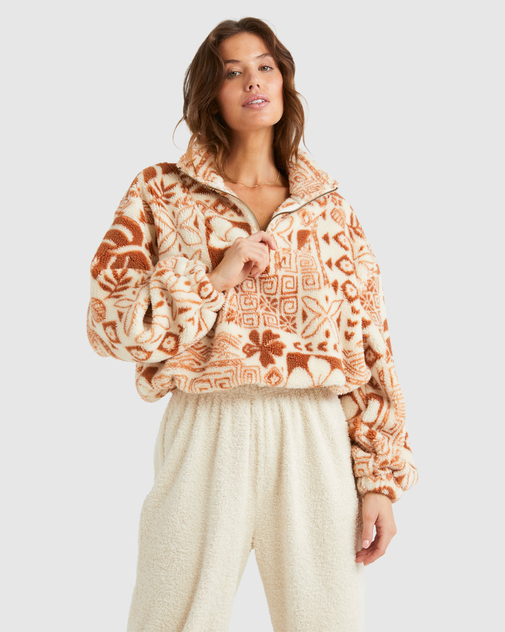 Womens Totally Tiki Half Zip Fleece Jumper