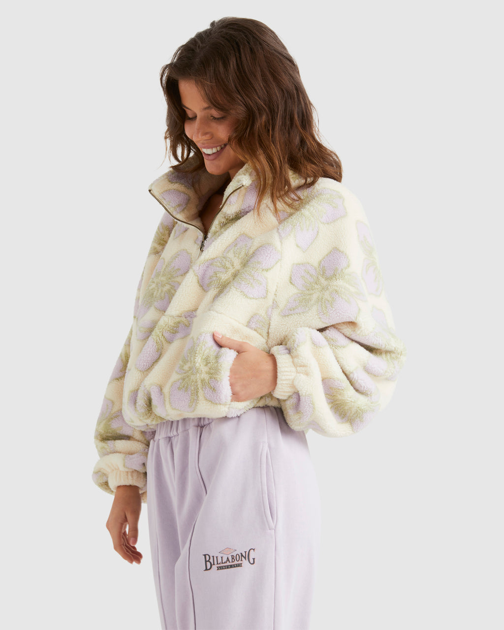 Womens Lovin Life Half Zip Fleece Jumper