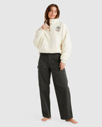 Womens Palmy Button Down Pullover Sweatshirt