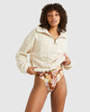 Womens Sun Stamp Half Zip Fleece Jumper