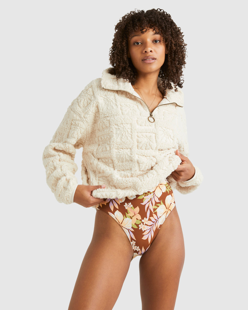 Womens Sun Stamp Half Zip Fleece Jumper