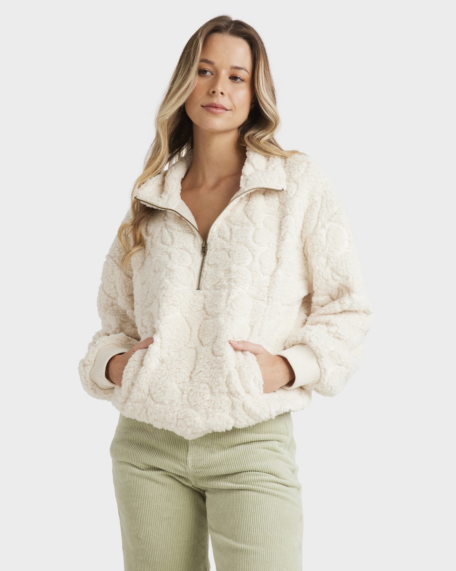 Womens Fireside Cozy Half Zip Hoodie Australia