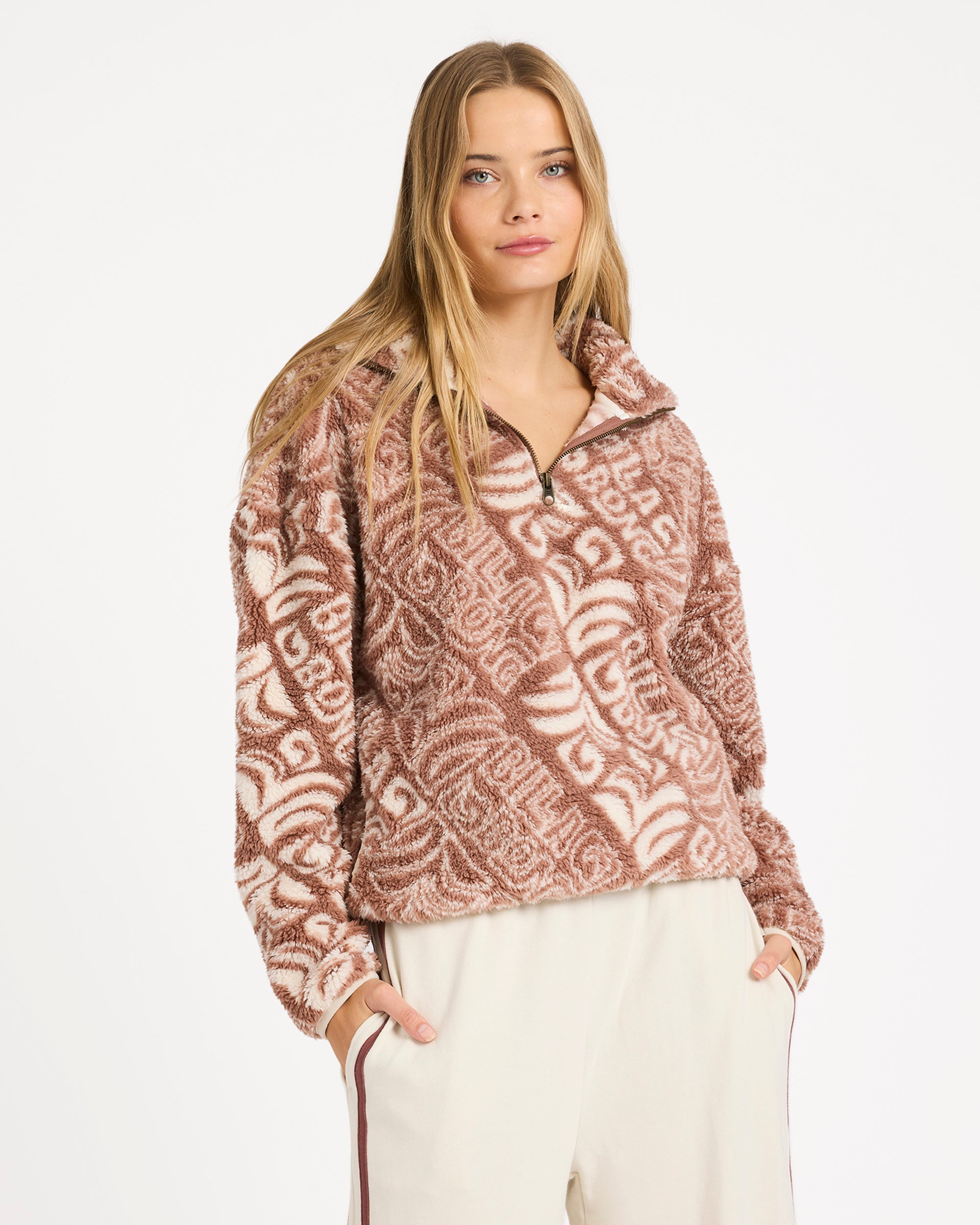 Womens Go For It Half Zip Fleece Jumper