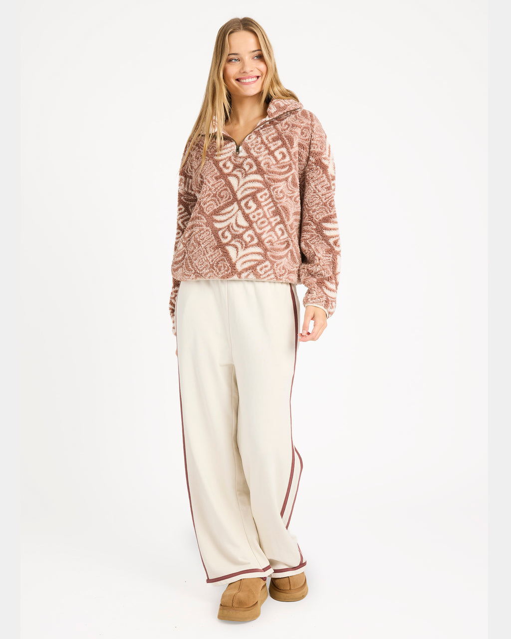 Womens Go For It Half Zip Fleece Jumper