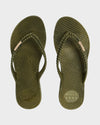 Womens Kick Back Metallic Thongs