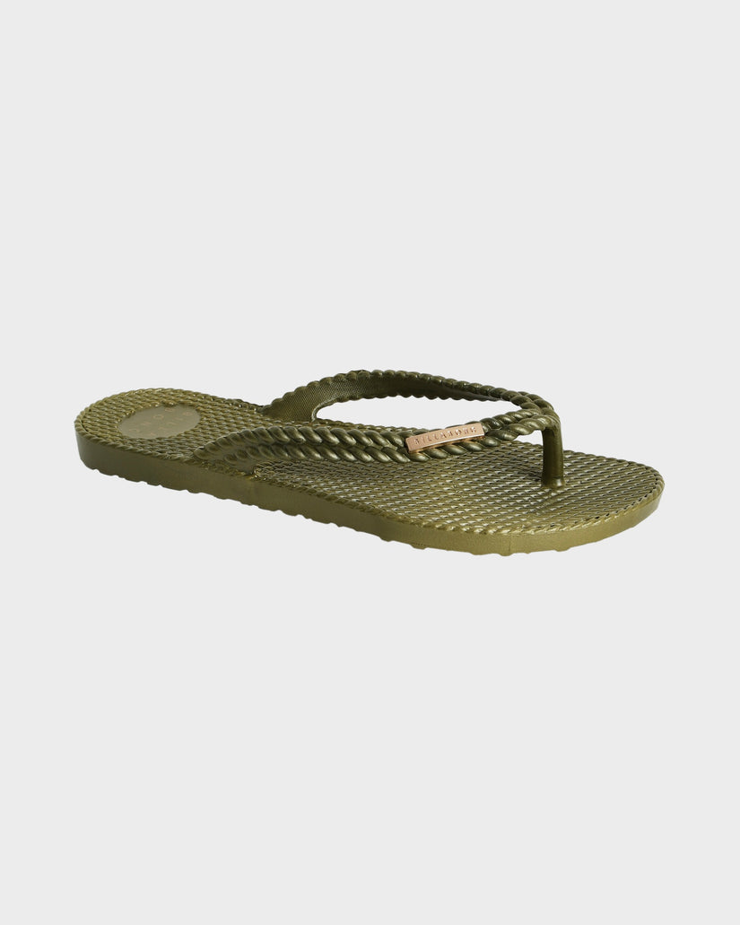 Womens Kick Back Metallic Thongs