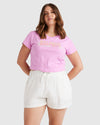 Womens Remy Eco Elastic Waist Shorts