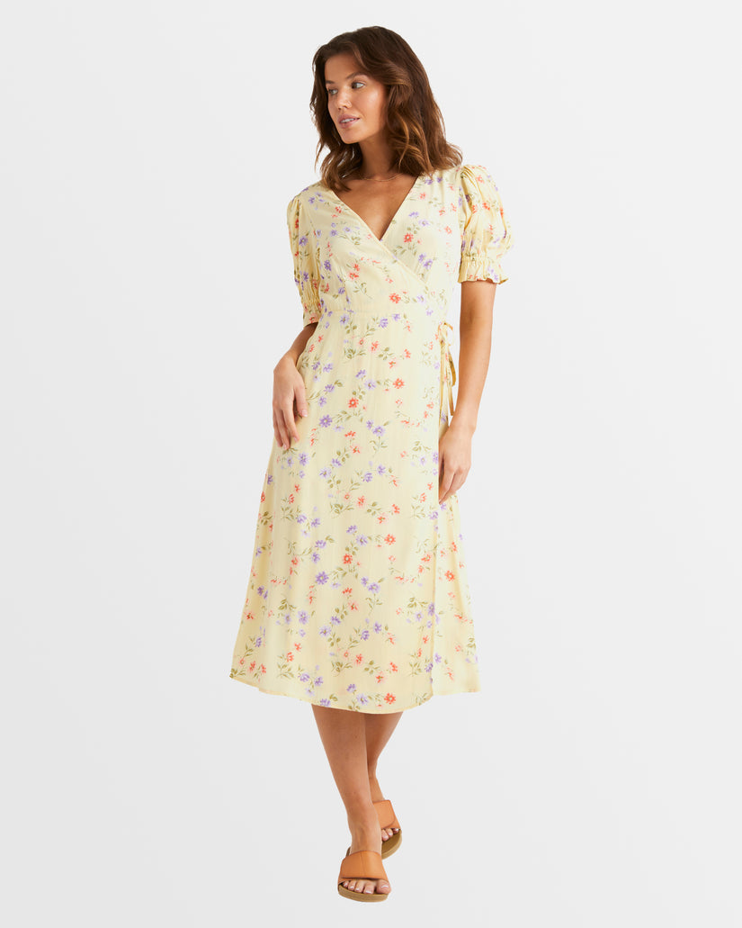 Womens Kismet Midi Wrap Dress