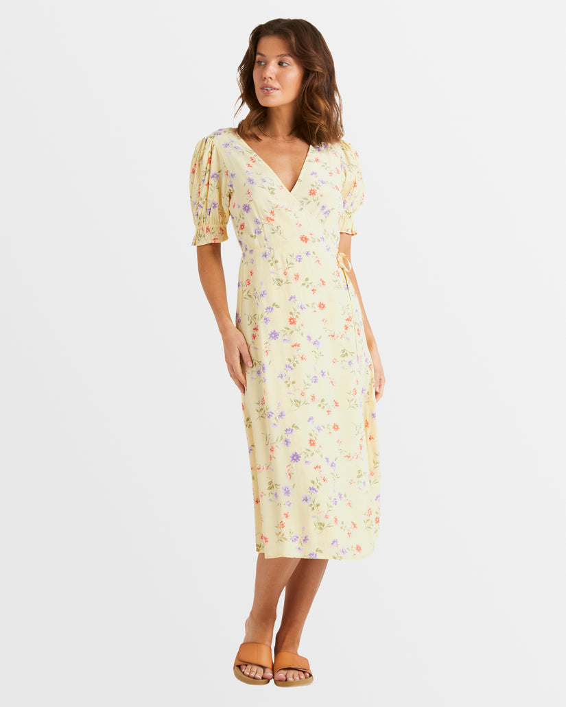 Womens Kismet Midi Wrap Dress