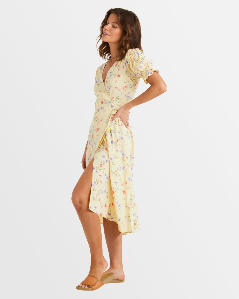 Womens Kismet Midi Wrap Dress