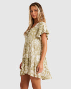 Womens Off Tropic Tiered Mini Dress