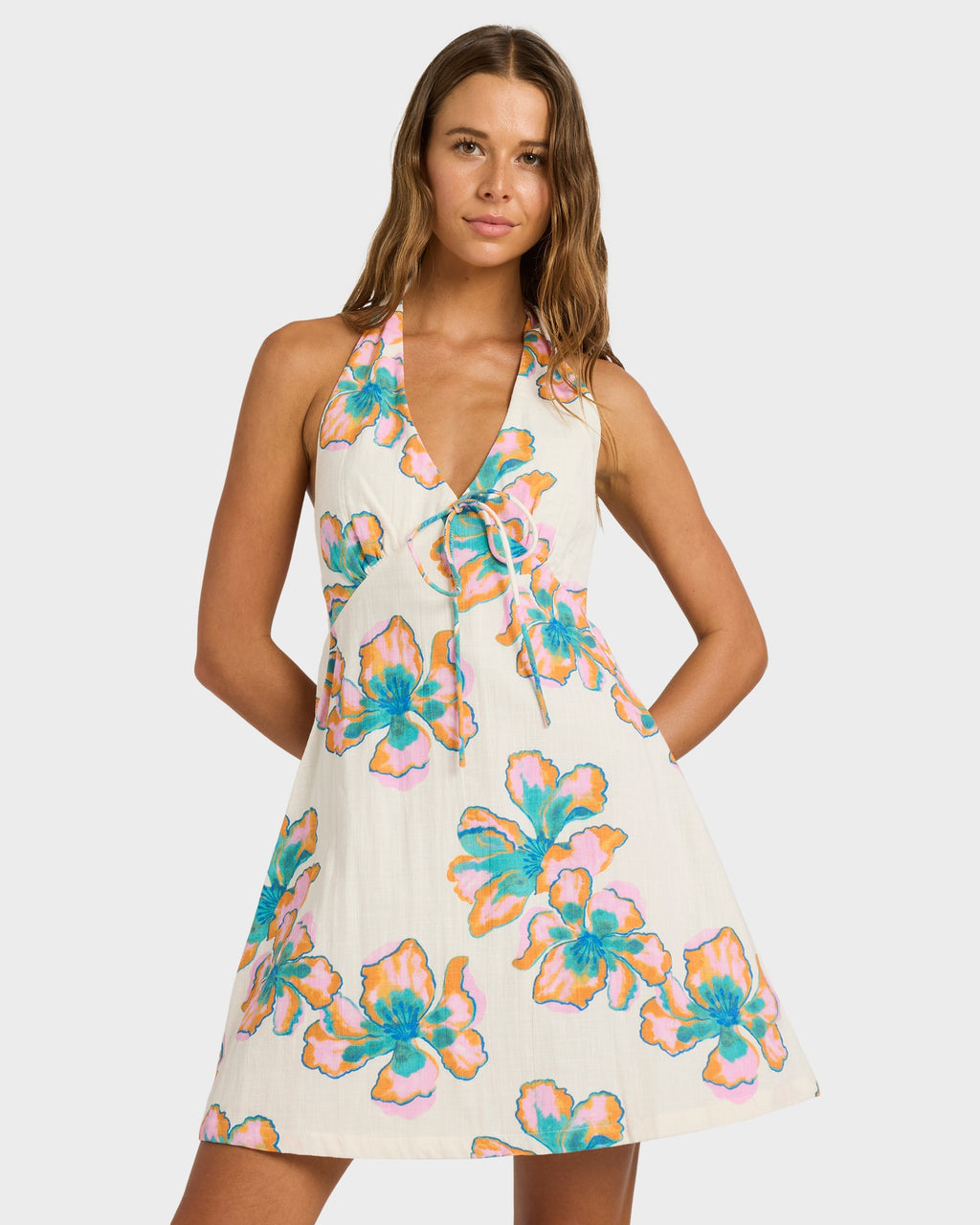 Womens Sweet Escape Halter Mini Dress