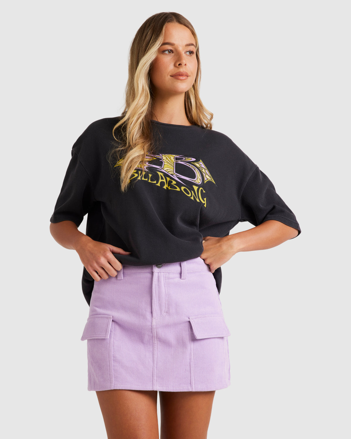 Womens Since 73 Cord Cargo Mini Skirt