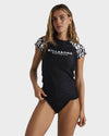 Womens Happy Dance Wahine Short Sleeve Rash Vest