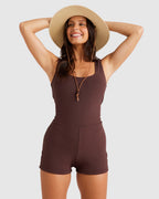 Womens Terry Rib Retro Surf Rash Vest