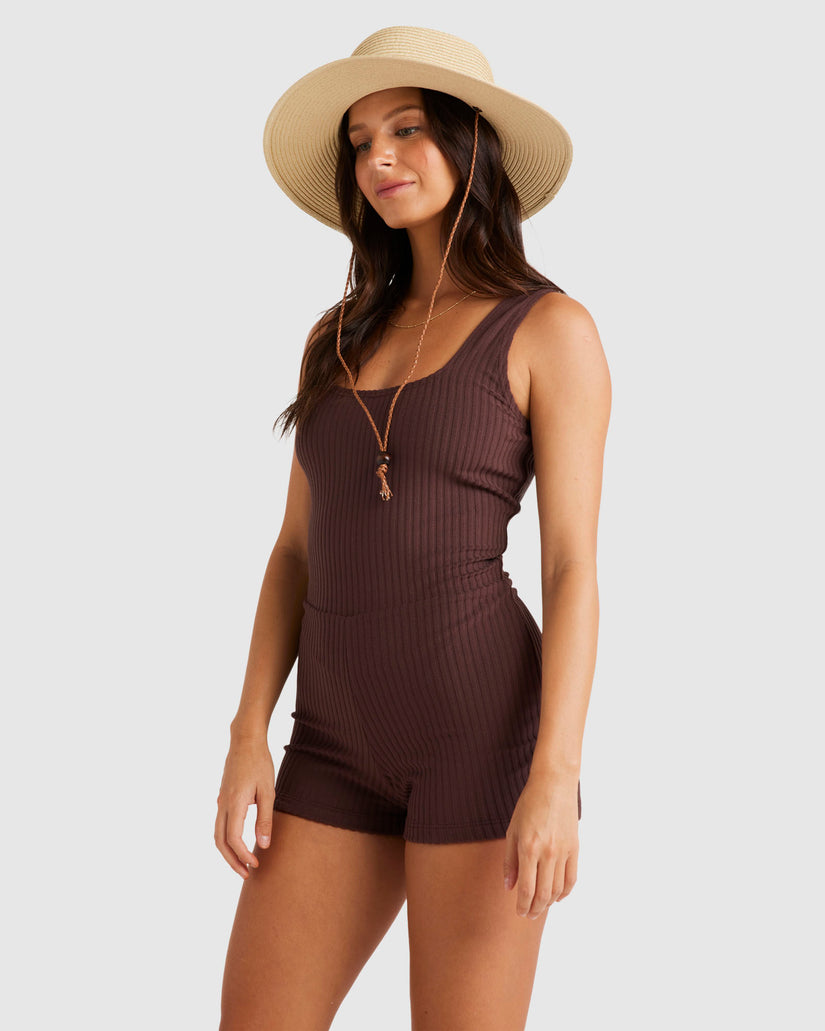 Womens Terry Rib Retro Surf Rash Vest