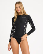Womens Sandy Shells Off Shore Long Sleeve Rash Vest