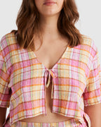 Womens Darlin Check Short Sleeve Shirt