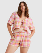 Womens Darlin Check Short Sleeve Shirt