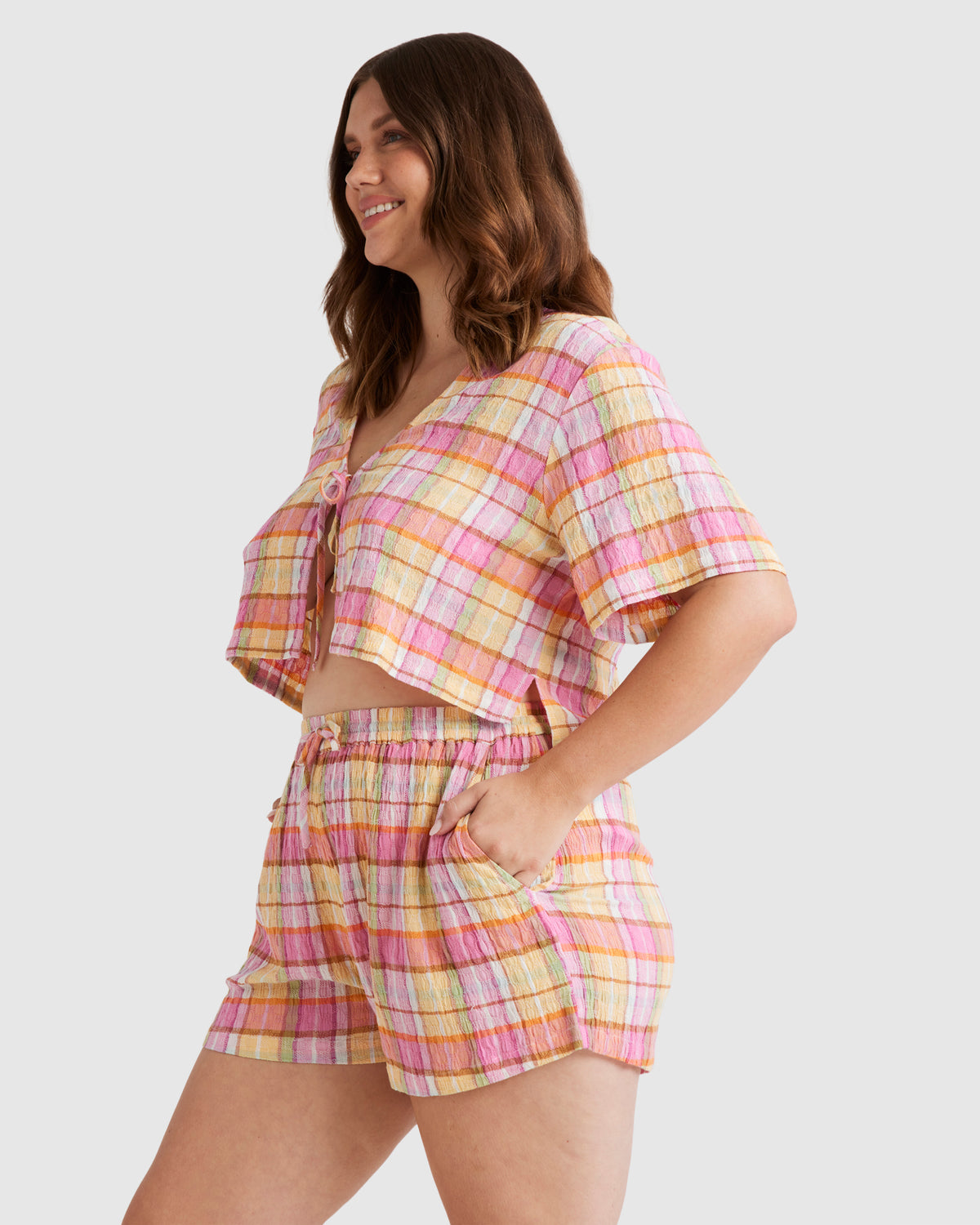 Womens Darlin Check Short Sleeve Shirt