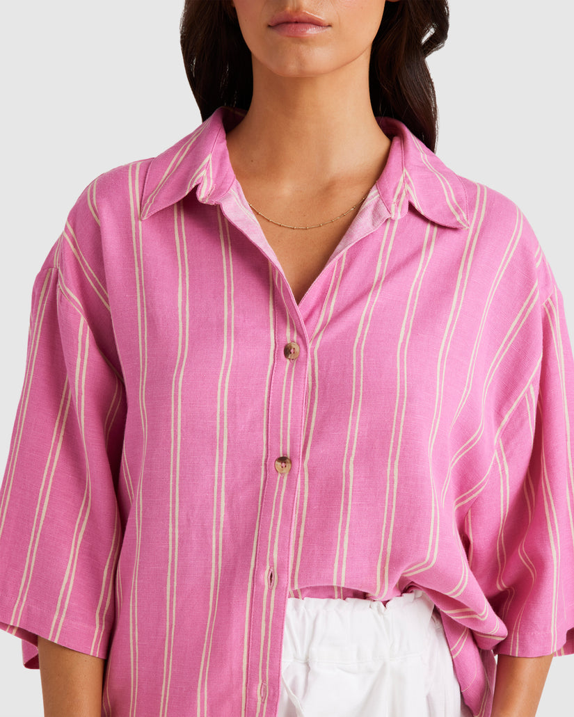 Womens Amor Stripe Short Sleeve Shirt