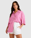 Womens Amor Stripe Short Sleeve Shirt