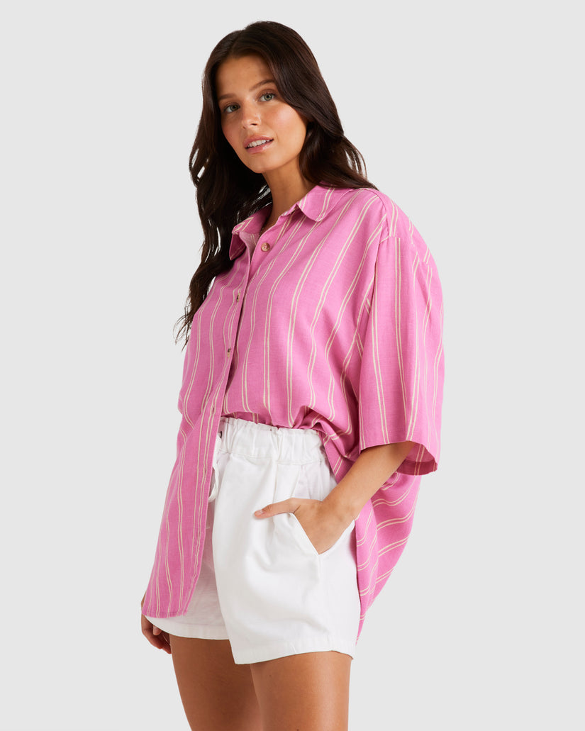 Womens Amor Stripe Short Sleeve Shirt