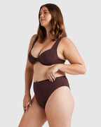 Womens Terry Rib Hi Maui Bikini Bottom