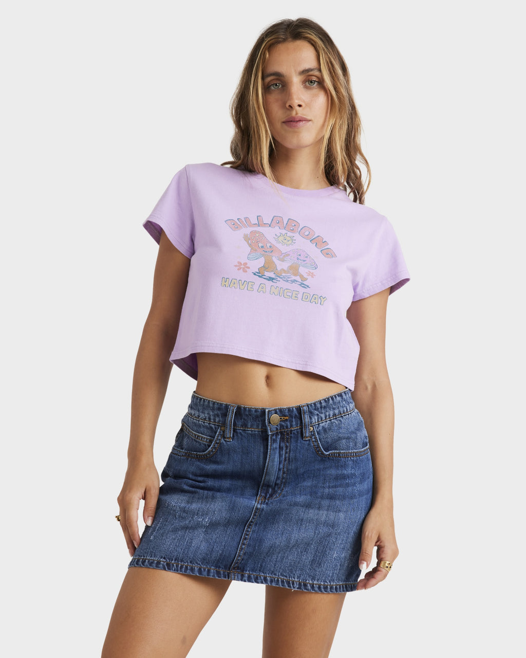 Womens Happy Mind Crop T-Shirt